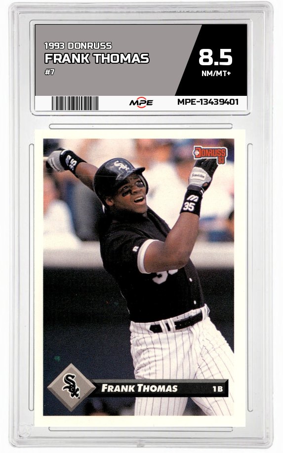 1993 DONRUSS #7 FRANK THOMAS MPE 8.5 NM/MT+ — graded card auctioned from the MPE vault