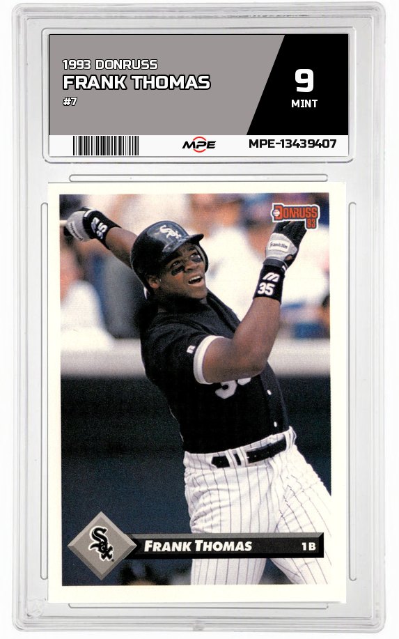 1993 DONRUSS #7 FRANK THOMAS MPE 9 MINT — graded card auctioned from the MPE vault