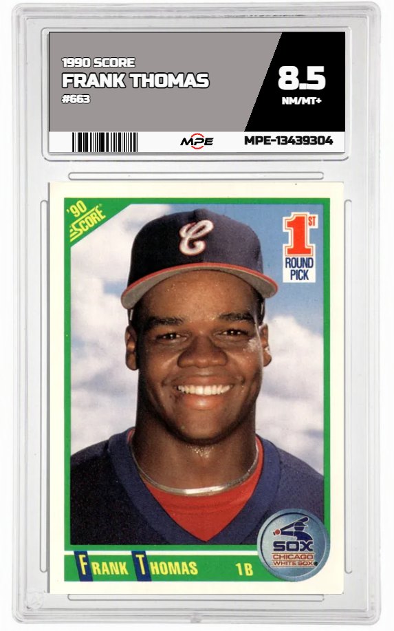 1990 SCORE #663 FRANK THOMAS MPE 8.5 NM/MT+ — graded card auctioned from the MPE vault