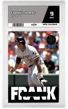 1993 LEAF ASSERTIVE #5 FRANK THOMAS MPE 9 MINT — graded card up for auction