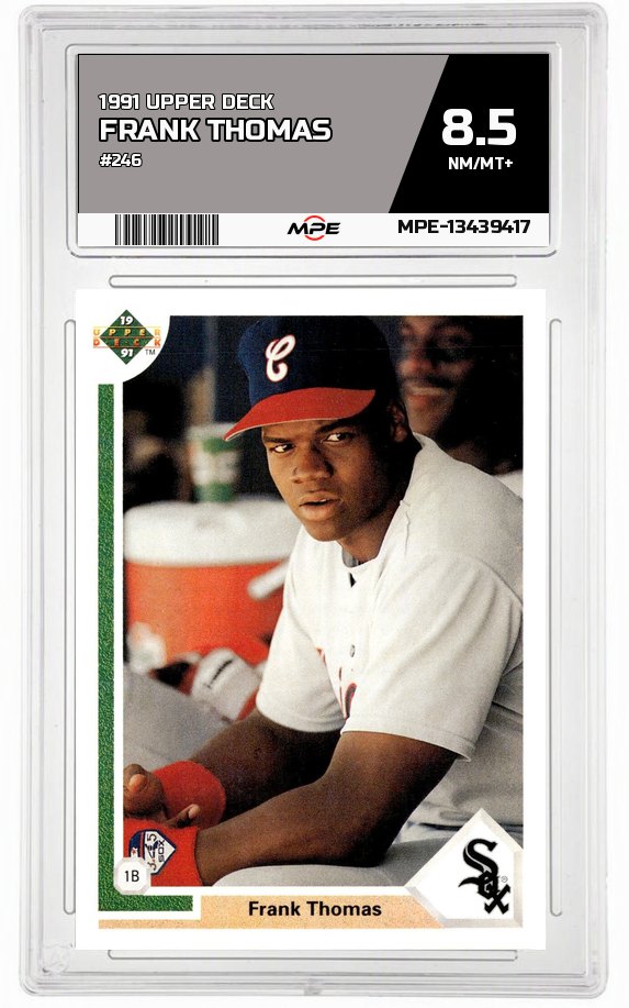 1991 UPPER DECK #246 FRANK THOMAS MPE 8.5 NM/MT+ — graded card auctioned from the MPE vault