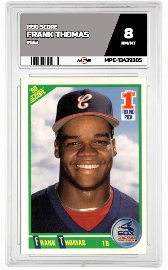 1990 SCORE #663 FRANK THOMAS MPE 8 NM/MT — graded card auctioned from the MPE vault