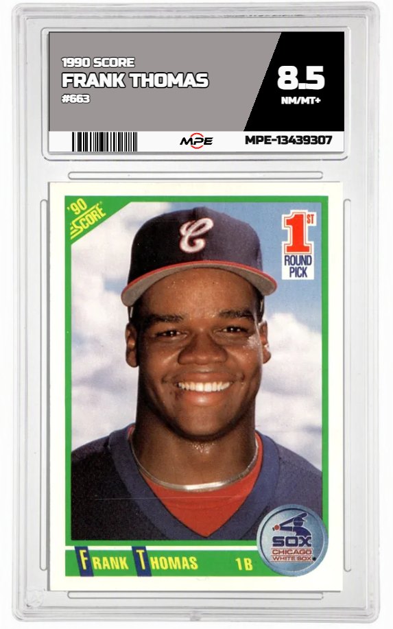 1990 SCORE #663 FRANK THOMAS MPE 8.5 NM/MT+ — graded card auctioned from the MPE vault