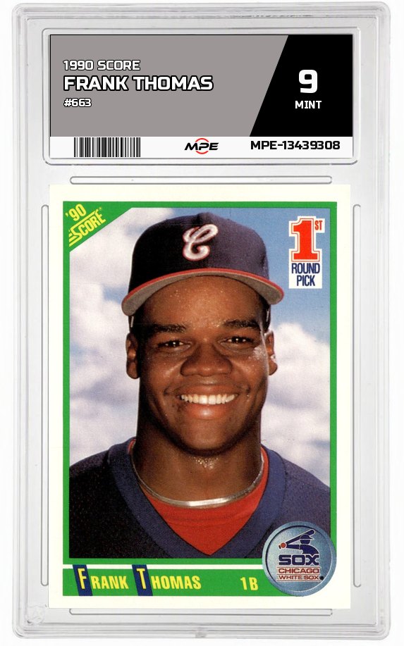 1990 SCORE #663 FRANK THOMAS MPE 9 MINT — graded card auctioned from the MPE vault
