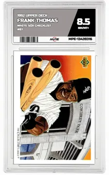 1992 UPPER DECK WHITE SOX CHECKLIST #87 FRANK THOMAS MPE 8.5 NM/MT+ — graded card up for auction