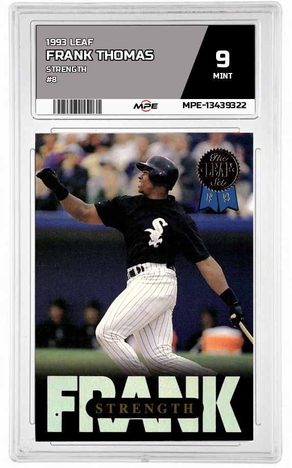 1993 LEAF STRENGTH #8 FRANK THOMAS MPE 9 MINT — graded card up for auction