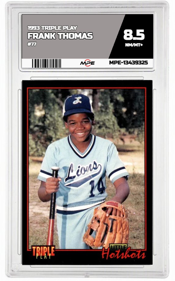 1993 TRIPLE PLAY #77 FRANK THOMAS MPE 8.5 NM/MT+ — graded card auctioned from the MPE vault