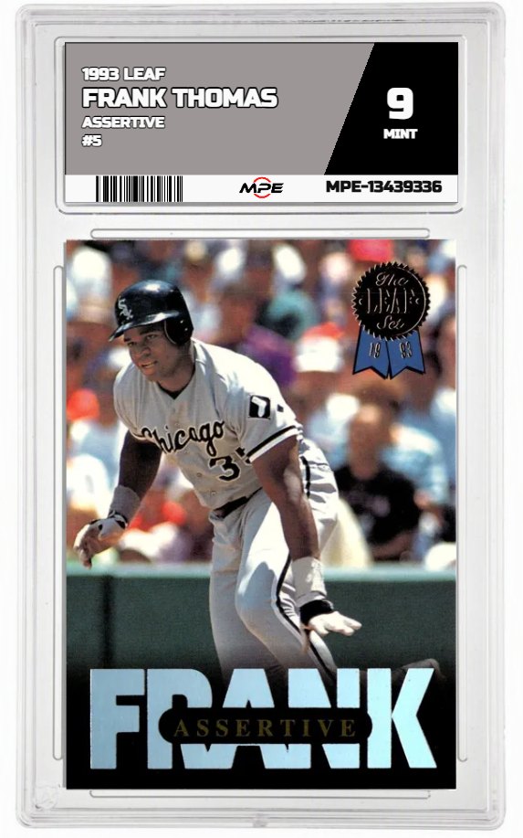1993 LEAF ASSERTIVE #5 FRANK THOMAS MPE 9 MINT — graded card auctioned from the MPE vault
