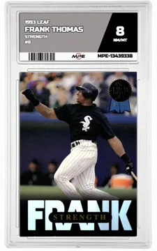 1993 LEAF STRENGTH #8 FRANK THOMAS MPE 8 NM/MT — graded card up for auction