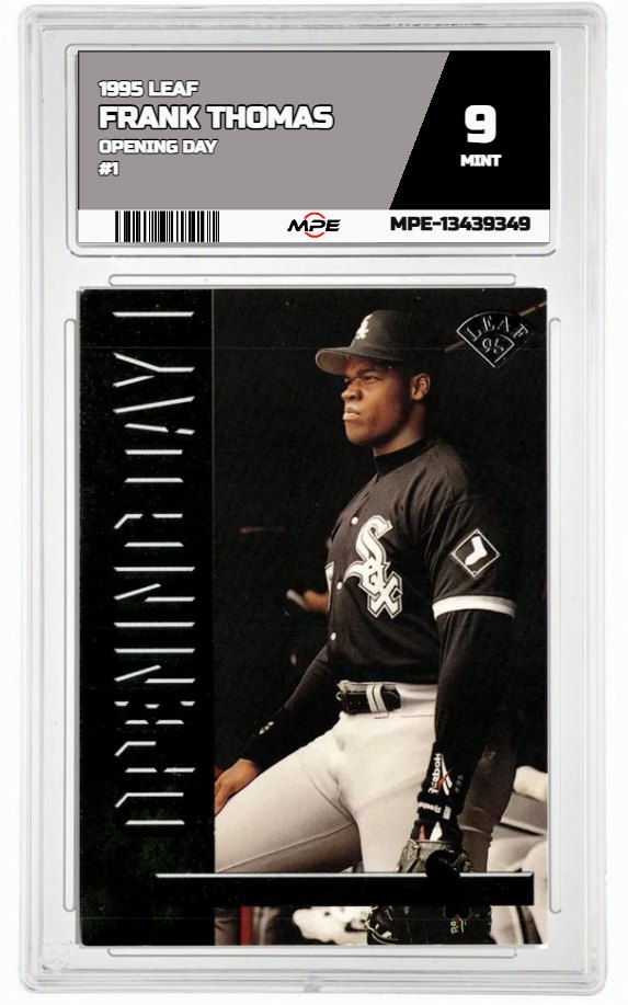 1995 LEAF OPENING DAY #1 FRANK THOMAS MPE 9 MINT — graded card auctioned from the MPE vault