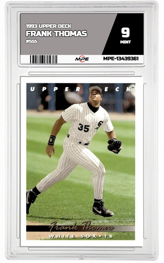 1993 UPPER DECK #555 FRANK THOMAS MPE 9 MINT — graded card auctioned from the MPE vault