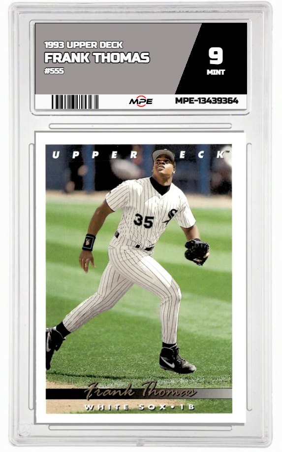 1993 UPPER DECK #555 FRANK THOMAS MPE 9 MINT — graded card auctioned from the MPE vault