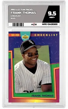 1993 U.D. FUN PACKS CHECKLIST #225 FRANK THOMAS MPE 9.5 MINT+ — graded card up for auction