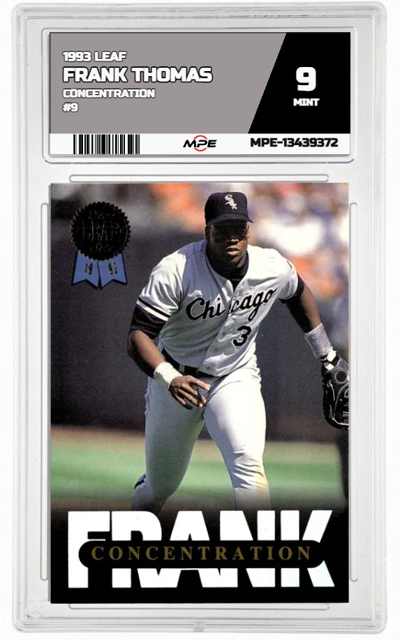 1993 LEAF CONCENTRATION #9 FRANK THOMAS MPE 9 MINT — graded card auctioned from the MPE vault