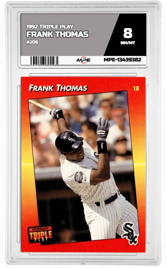 1992 TRIPLE PLAY #206 FRANK THOMAS MPE 8 NM/MT — graded card auctioned from the MPE vault