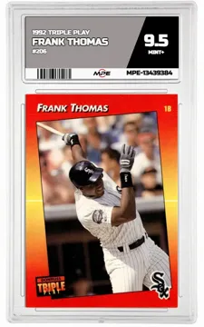 1992 TRIPLE PLAY #206 FRANK THOMAS MPE 9.5 MINT+ — graded card up for auction