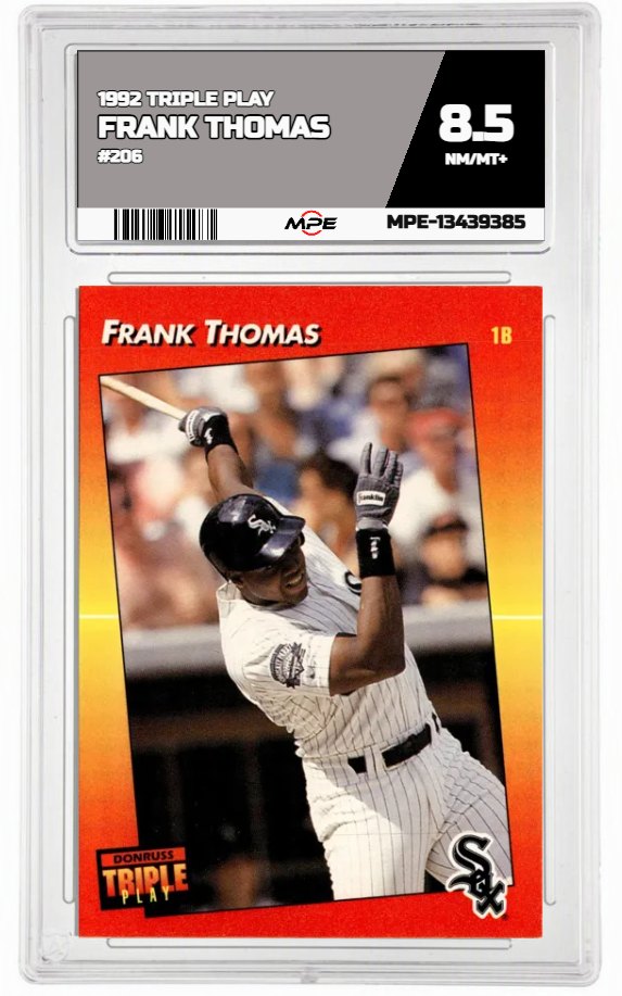 1992 TRIPLE PLAY #206 FRANK THOMAS MPE 8.5 NM/MT+ — graded card auctioned from the MPE vault