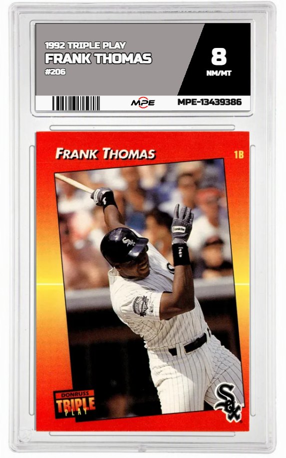 1992 TRIPLE PLAY #206 FRANK THOMAS MPE 8 NM/MT — graded card auctioned from the MPE vault