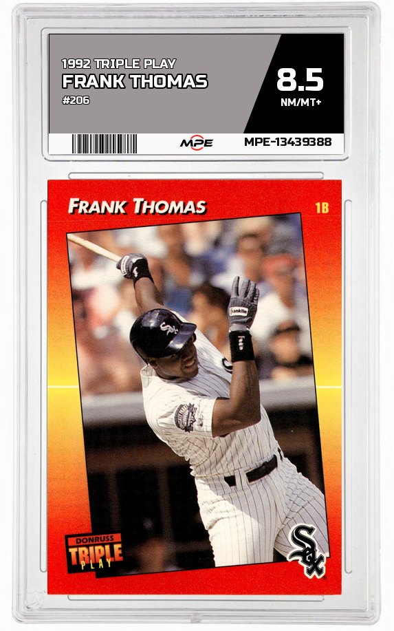 1992 TRIPLE PLAY #206 FRANK THOMAS MPE 8.5 NM/MT+ — graded card auctioned from the MPE vault
