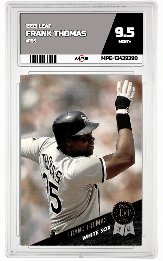 1993 LEAF #195 FRANK THOMAS MPE 9.5 MINT+ — graded card auctioned from the MPE vault