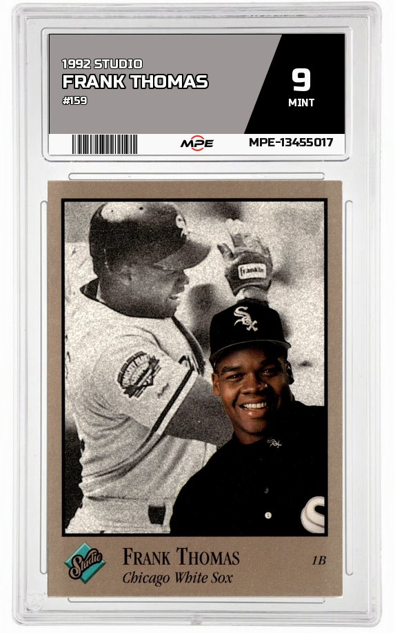 1992 STUDIO #159 FRANK THOMAS MPE 9 MINT — graded card auctioned from the MPE vault