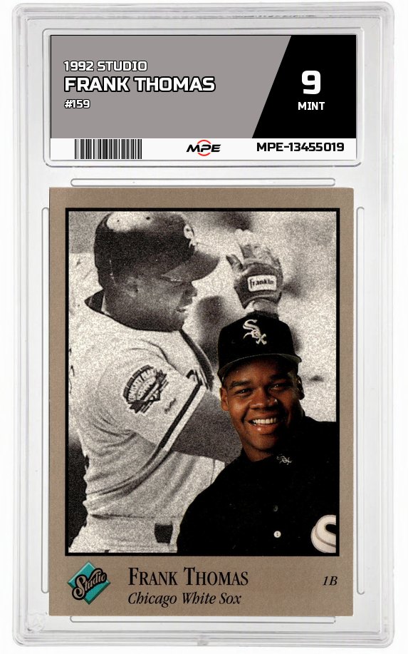 1992 STUDIO #159 FRANK THOMAS MPE 9 MINT — graded card auctioned from the MPE vault