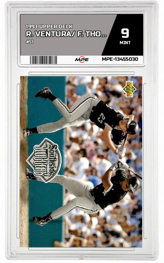 1993 UPPER DECK #51 R. VENTURA/ F. THOMAS MPE 9 MINT — graded card auctioned from the MPE vault