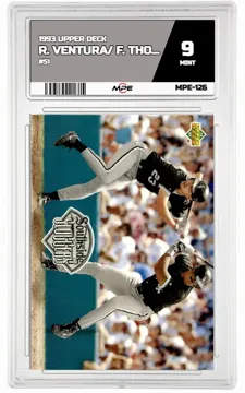 1993 UPPER DECK #51 R. VENTURA/ F. THOMAS MPE 9 MINT — graded card up for auction