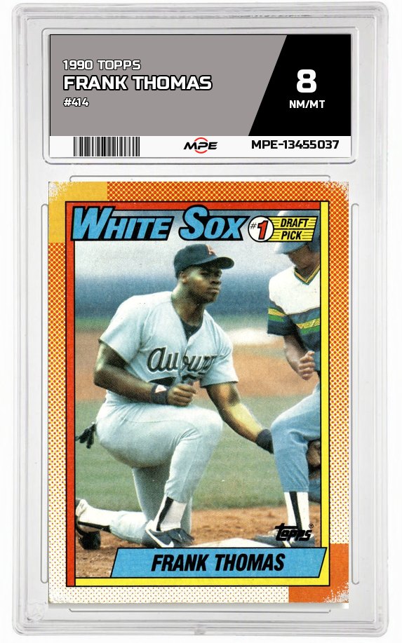 1990 TOPPS #414 FRANK THOMAS MPE 8 NM/MT — graded card auctioned from the MPE vault