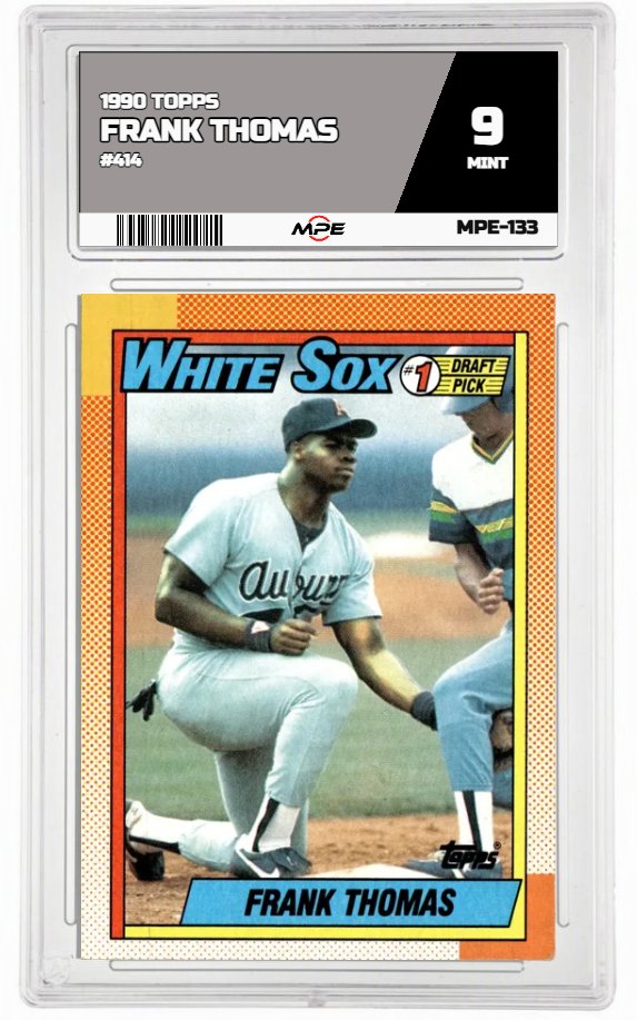 1990 TOPPS #414 FRANK THOMAS MPE 9 MINT — graded card auctioned from the MPE vault