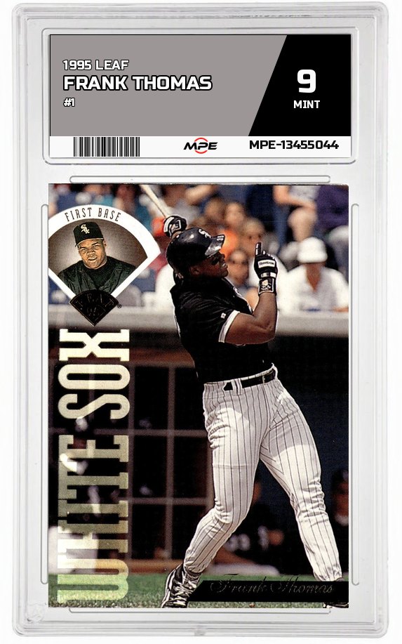 1995 LEAF #1 FRANK THOMAS MPE 9 MINT — graded card auctioned from the MPE vault