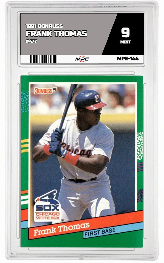 1991 DONRUSS #477 FRANK THOMAS MPE 9 MINT — graded card auctioned from the MPE vault