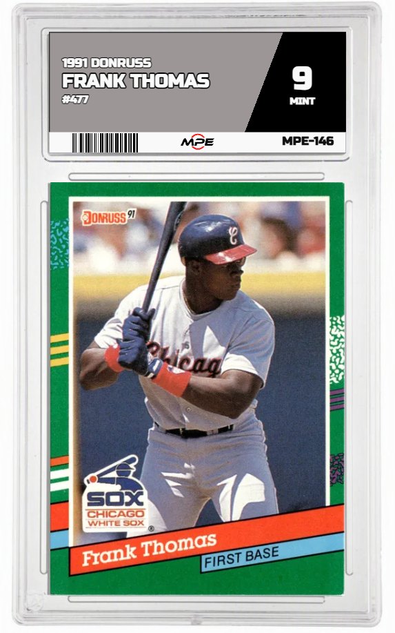 1991 DONRUSS #477 FRANK THOMAS MPE 9 MINT — graded card auctioned from the MPE vault