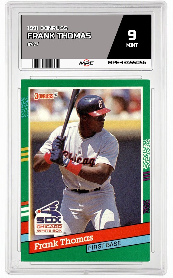1991 DONRUSS #477 FRANK THOMAS MPE 9 MINT — graded card auctioned from the MPE vault
