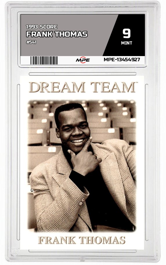 1993 SCORE #541 FRANK THOMAS MPE 9 MINT — graded card auctioned from the MPE vault