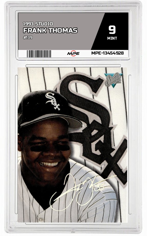 1993 STUDIO #139 FRANK THOMAS MPE 9 MINT — graded card auctioned from the MPE vault