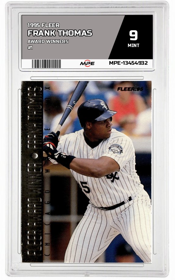 1995 FLEER AWARD WINNERS #1 FRANK THOMAS MPE 9 MINT — graded card auctioned from the MPE vault