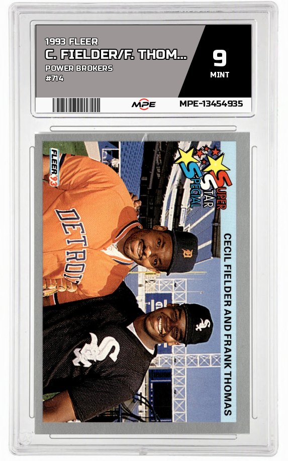 1993 FLEER POWER BROKERS #714 C. FIELDER/F. THOMAS MPE 9 MINT — graded card auctioned from the MPE vault