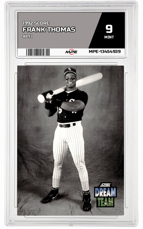 1992 SCORE #893 FRANK THOMAS MPE 9 MINT — graded card auctioned from the MPE vault