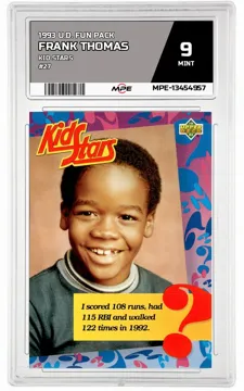 1993 U.D. FUN PACK KID STARS #27 FRANK THOMAS MPE 9 MINT — graded card up for auction