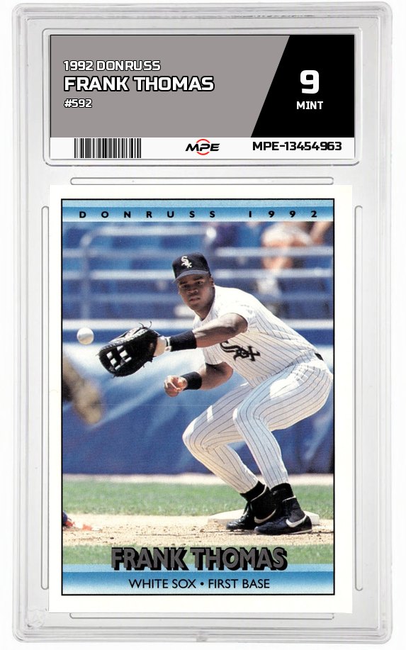 1992 DONRUSS #592 FRANK THOMAS MPE 9 MINT — graded card auctioned from the MPE vault
