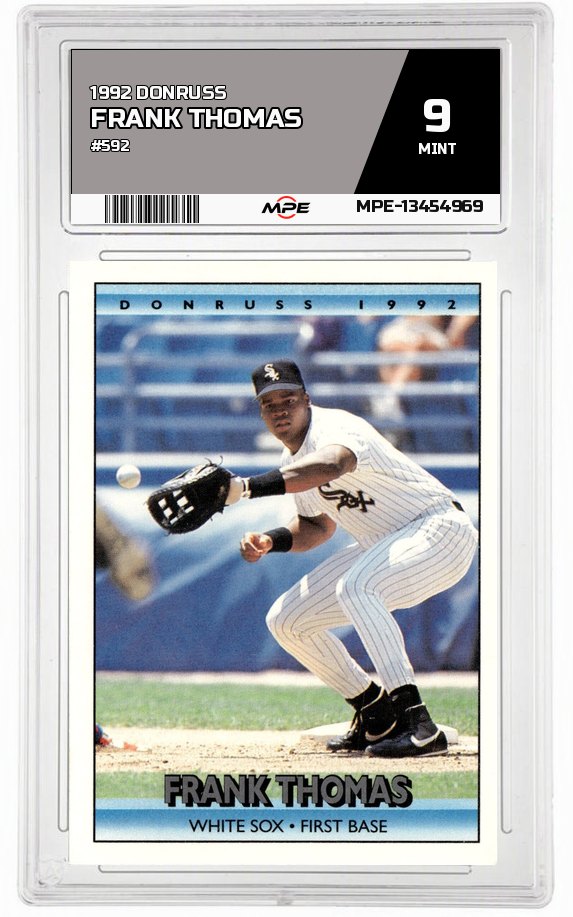 1992 DONRUSS #592 FRANK THOMAS MPE 9 MINT — graded card auctioned from the MPE vault