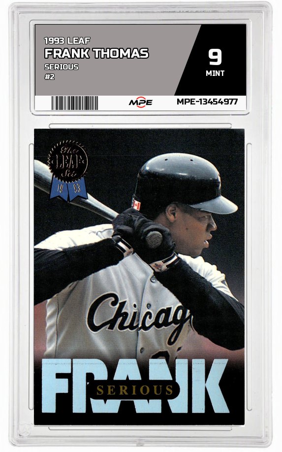 1993 LEAF SERIOUS #2 FRANK THOMAS MPE 9 MINT — graded card auctioned from the MPE vault