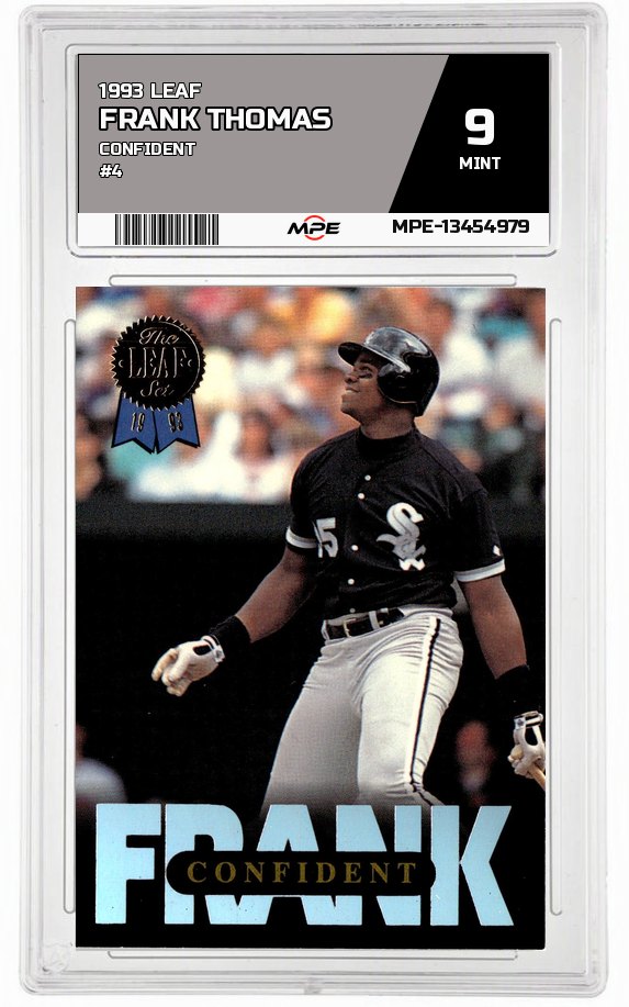 1993 LEAF CONFIDENT #4 FRANK THOMAS MPE 9 MINT — graded card auctioned from the MPE vault