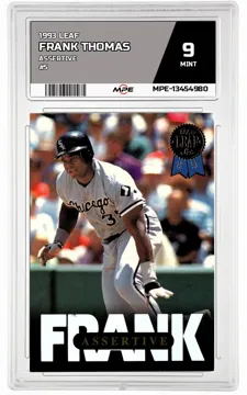 1993 LEAF ASSERTIVE #5 FRANK THOMAS MPE 9 MINT — graded card up for auction