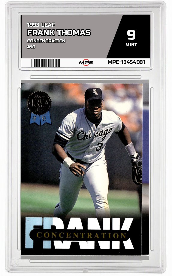 1993 LEAF CONCENTRATION #10 FRANK THOMAS MPE 9 MINT — graded card auctioned from the MPE vault
