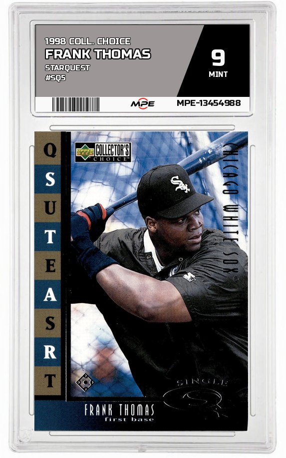 1998 COLL. CHOICE STARQUEST #SQ5 FRANK THOMAS MPE 9 MINT — graded card auctioned from the MPE vault