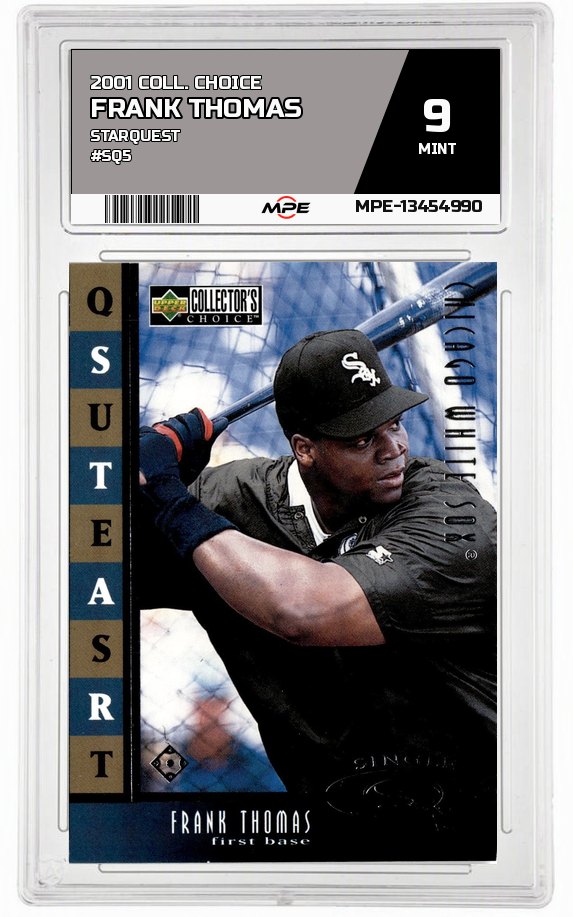 2001 COLL. CHOICE STARQUEST #SQ5 FRANK THOMAS MPE 9 MINT — graded card auctioned from the MPE vault