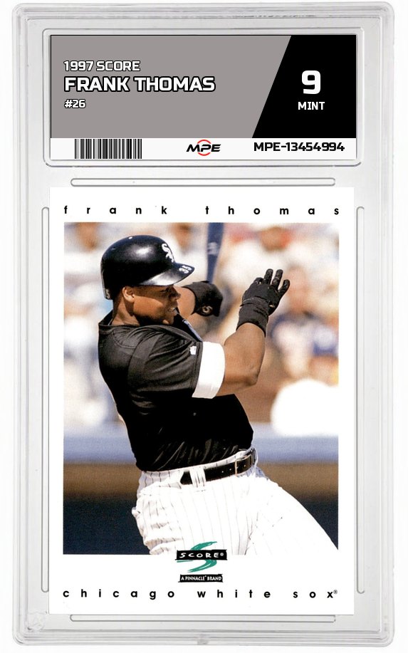 1997 SCORE #26 FRANK THOMAS MPE 9 MINT — graded card auctioned from the MPE vault