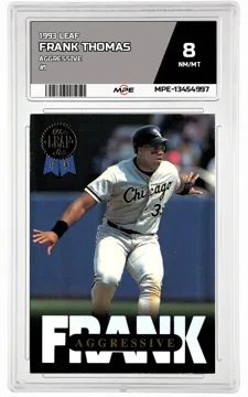 1993 LEAF AGGRESSIVE #1 FRANK THOMAS MPE 8 NM/MT — graded card up for auction